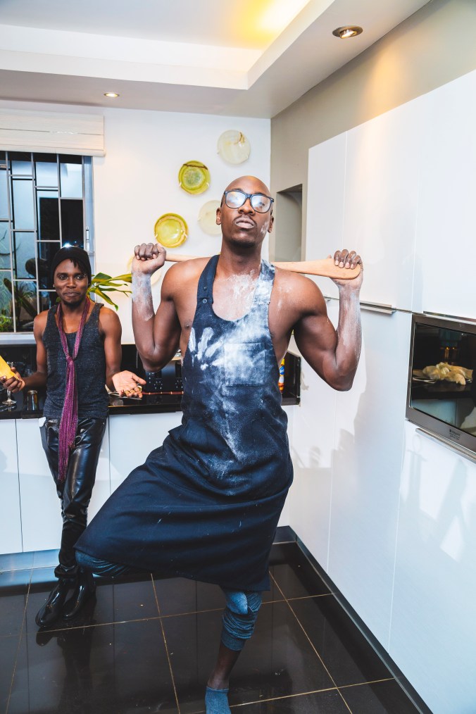 Bien Aime may not be the world's best cook be he sure knows how to strike a pose...